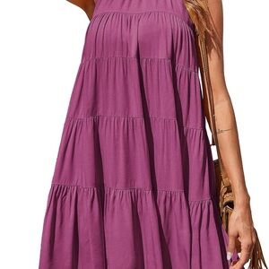 Elegant Purple Tiered Dress